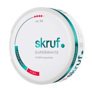 skruf SUPERWHITE no 54 Fresh Mint Extra Strong - nikotinpåsar