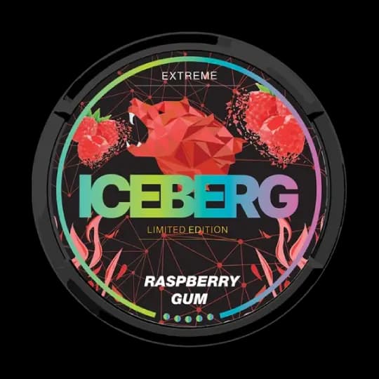 ICEBERG ICEBERG Raspberry Gum Extra Strong – nikotinpåsar