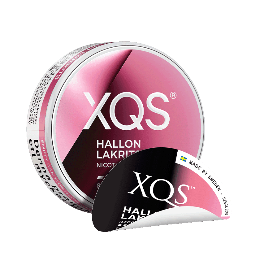 XQS Hallon Lakrits Slim Strong - nikotinpåsar