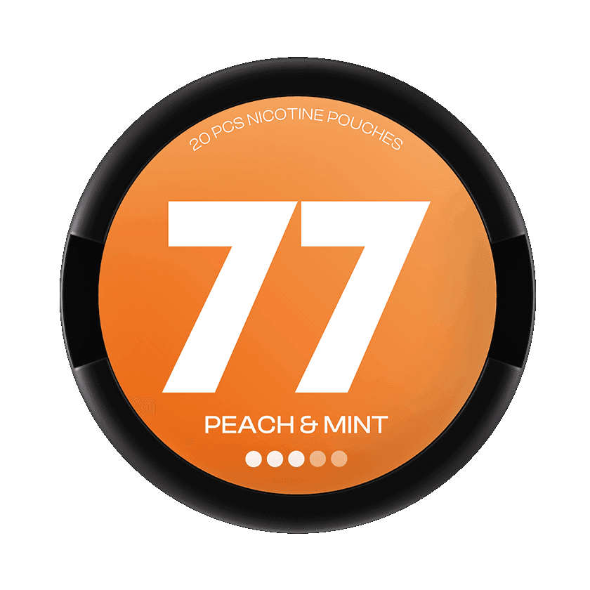 77 Nicotine Pouches 77 Nicotine Pouches Peach & Mint 3 Strong – nikotinpåsar