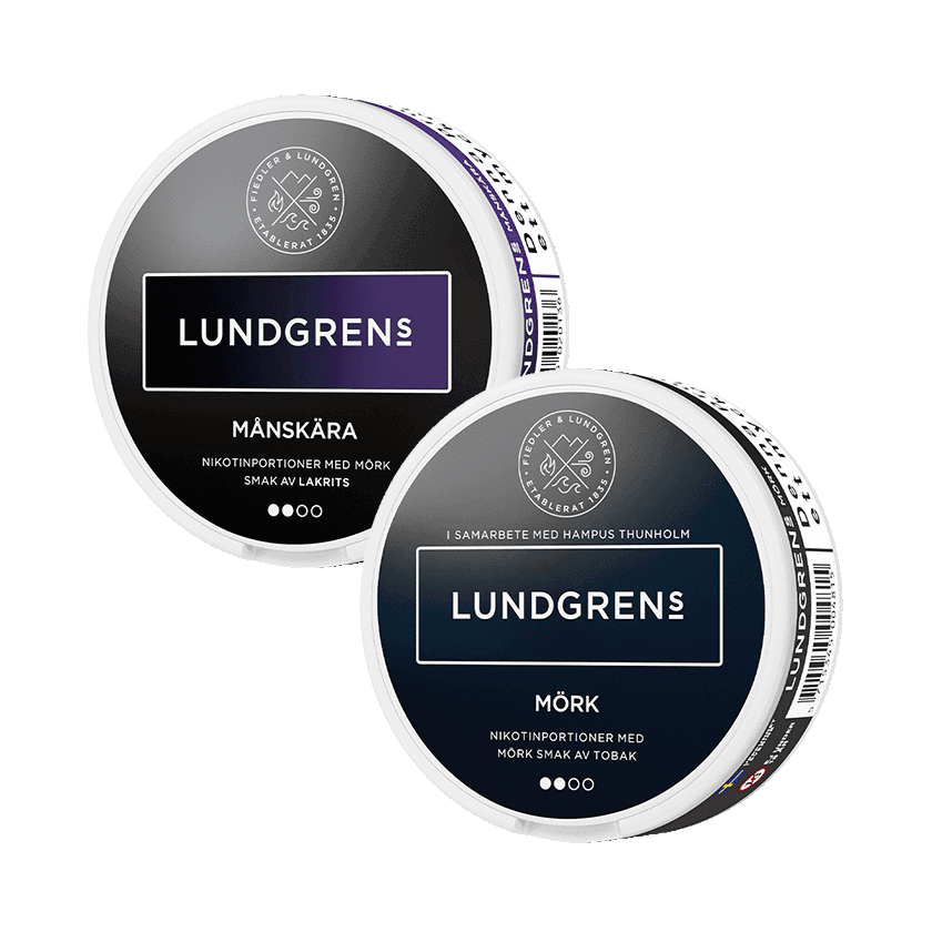 Lundgrens All White Lundgrens NP Mörk & Lundgrens NP Månskära Mixpack – nikotinpåsar