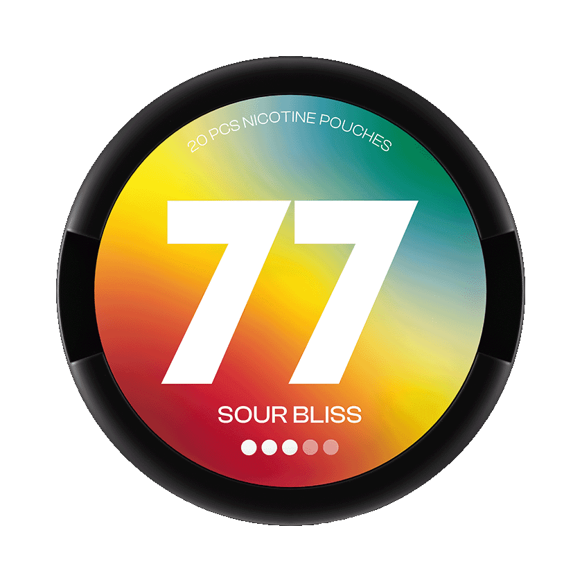 77 Nicotine Pouches 77 Nicotine Pouches Sour Bliss S3 Strong – nikotinpåsar