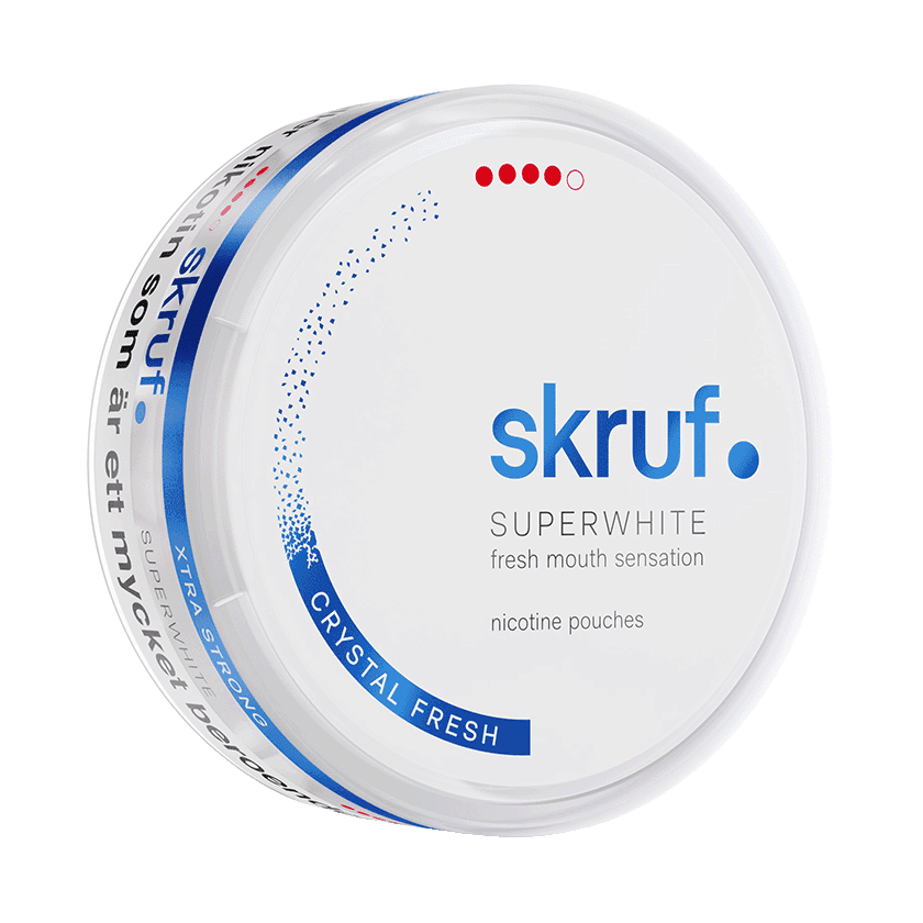 Skruf Super White Skruf Superwhite Crystal Fresh Extra Strong Strong – nikotinpåsar